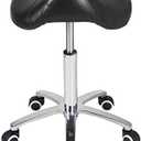Antlu Saddle Stool Rolling Chair for Medical Massage Salon Kitchen Spa Drafting,Adjustable Hydraulic Stool with Wheels (Without Backrest, Black)