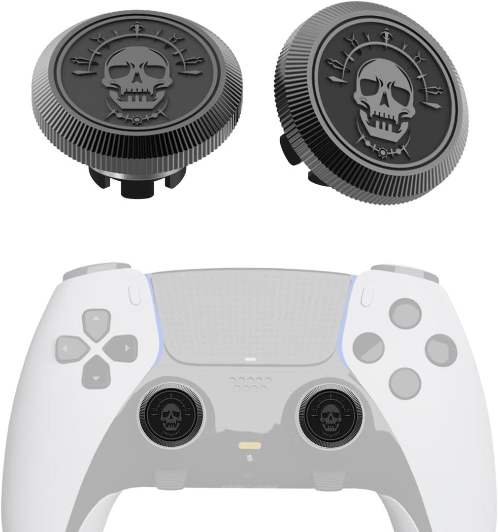 KD.FLY Metal Thumbsticks for PS5 Edge Controller Stick Module, 2Pcs Custom Thumb Sticks Grips Joystick Replacement Kit for PS5 Dual Sense Edge Accessories, Thumbstick Accessories Parts, Sugar Skull