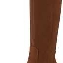 Shoe'N Tale Women's Knee High Boots Square Toe Mid Chunky Block Heeled Tall Boots Side Zipper, 38
