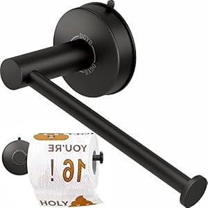 DGYB Brushed Nickel Toilet Paper Holder Wall Mount 5.8 Inch Suction Cup Toilet Paper Roll Holder Modern TP Holder SUS 304 Stainless Steel Toilet Tissue Holder for Bathroom Kitchen