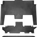 HAFIDI Floor Mats & Cargo Liner Set Fit for 2021-2011 Dodge Grand Caravan 7 Seat All Weather Protection TPE Anti-Slip Automotive Full Set Floor Liners Custom Accessories - Black