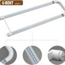 Romwish U Shaped LED Tube Lights, T8 T12, 18W(40W Equiv.), 6000K Super Bright, 2000LM, Fluorescent Light Tube Replacement, Ballast Bypass, Dual-Ended Powered, Clear Cover, 4 Pack