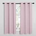 NICETOWN Blackout Curtain Panels for Girls Room, Nursery Essential Thermal Insulated Solid Grommet Top Blackout Drapes (Baby Pink=Lavender Pink, 1 Pair, 34 x 63 Inch)