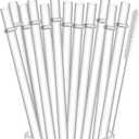 ALINK 12-Pack Reusable Hard Plastic Clear Straws, 10.5 inch Long Tumbler Straws for 16 OZ 20 OZ 30 OZ Stanley, YETI, Starbucks Tumblers with Cleaning Brush