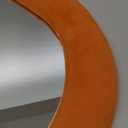 Irregular Asymmetrical Wall Mirror, 32" x 24" Flannel Wrapped Wooden Frame Frame Mirror for Living Room Bathroom Entryway, Hanging or Leaning Against Wall, Orange 