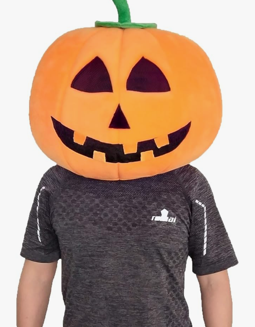 Halloween Plush Pumpkin Head Mask Mascot Costumes Adult Cartoon Costumes Yellow