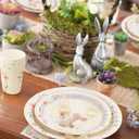 Easter Paper Plates and Napkins-168PCS Easter Dinnerware Bunny Party Supplies includes Paper Plates and Napkins Disposable Serve 24 for Baby Shower Spring Picnic Birthday Party Decorations (9 inch/7 inch)