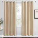 NICETOWN Blackout Draperies Curtains Panels - Window Treatment Thermal Insulated Solid Grommet Blackout Curtains/Panels/Drapes for Bedroom (Set of 2 Panels, 55 by 78 Inch, Biscotti Beige)