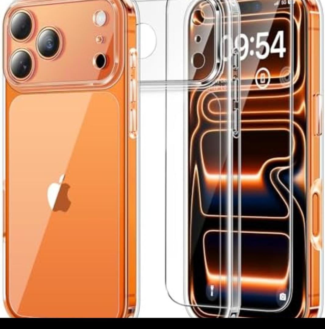 TAURI for iPhone 17 Pro Case, Full Camera Protection with Screen Protector, Anti-Yellowing Military-Grade Protection Shockproof Slim Phone Case for iPhone 17 Pro, Clear