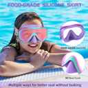 Seago Kids Swim Goggles Snorkel Diving Mask for Youth(5-15), Anti-Fog 180 Clear View (Purple)