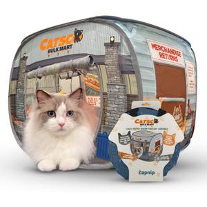 Capnip Cat House & Tent for Indoor Cats  Pop-Up Cat Tent House with Catnip Toy, Shopping Mart Theme for Cats & Kittens, Catsco Bulkmart