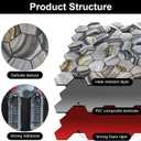 Kieacia 10 Sheet Peel and Stick Kitchen Backsplash Tiles, Ash Gold PVC Self-Adhesive Hexagonal Mosaic Tiles for Kitchen Bathroom Vanity Tabletop Fireplace