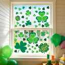 2 x St Patricks Day Window Clings 112 PCS - Shamrock Window Stickers Lucky Clover Static Stickers, Irish Decor for St Patty's Day Indoor Party Accessories Decorations Set