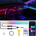 Dreamcolor Acrylic Interior Car LED Strip Light with USB/Type C, RGB 2 in 1 with 59.04 inches LED Strip, Dynamic Chasing Music Sync Neon Ambient Lighting Kits