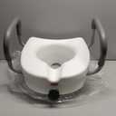 Medline 5" Elongated Raised Toilet Seat, with Lock and Removable Padded Arms- A Medical Seat for Seniors, Elderly, Adults, or Post-Surgery Recovery, 1 Ct.