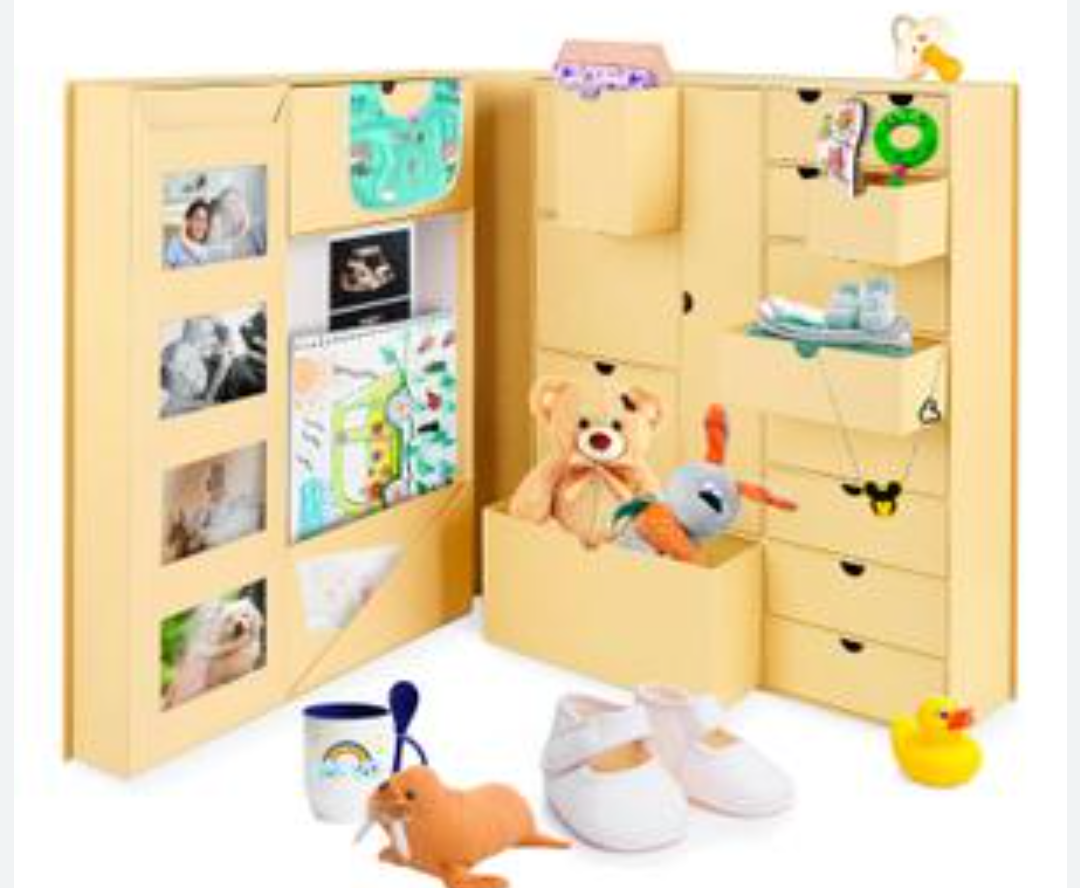 Baby Keepsake Box - Baby Memory Box - Baby Boy Girl Keepsake Box Tins Memory Box Pregnancy Baby Bubbs Storage Box Baby First Year Box Library Baby All-in-One Organizer