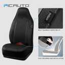 PIC AUTO Car Seat Covers - High Back Front Sports Carbon Fiber & Mesh Design Seat Covers, Automotive Seat Covers, Universal Fit for Most Cars, Airbag Compatible (Black)