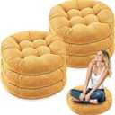 Jerify 6 Pcs Yellow Large Floor Pillow Cushion, Round 22 x 22