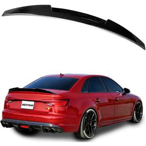 ABS Rear Spoiler Wings Compatible with Au-di A4 S4 B9 2017 2018 2019 2020 2021 2022 2023 2024 2025, [Glossy Black Style] Rear Trunk Spoiler Lip Tail Wing Rear Trunk Lid