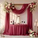 Wedding Arch Draping Fabric, 6.7 Yards Burgundy Sheer Curtains Wedding Decorations for Ceremony, Burgundy Chiffon Draping Fabric 29" x 20ft Backdrop