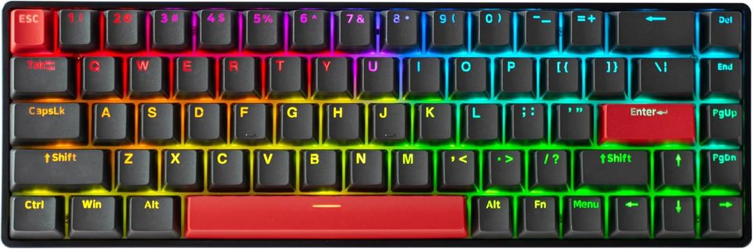 DrunkDeer G65 Rapid Trigger Mechanical Keyboard Magnetic Switch Gaming PBT Keycap RGB Wired 65% Size USB Compact Anti-Ghost Black