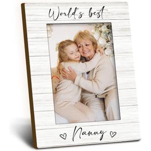 Nanny Grandma 4x6 Picture Frame, Mother's Day Gifts for Grandma Wooden Picture Frame, Best Grandmother Gifts, World's Best Nanny Decorative Photo Frames for Table Desk Decor