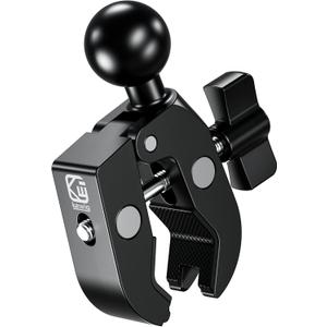 BRCOVAN 1'' Ball Clamp Mount Base with Aluminum Alloy Tough-Claw, Fit Handlebar Rail 0.5'' to 1.75'' in Diameter, Fit for RAM Mounts B Size 1 Inch Ball Double Socket Arm & Bike Motorcycle Phone Holder