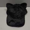 Fuzzy Faux Fur Baseball Cap for Women Girls Cute Cat Ears Winter Warm Baseball Hat Trucker Dad Hats (One Size, Black)