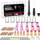 RX WELD 79PCS TIG Welding Accessories Torch Kit Stubby Gas Lens #10#12 lass Cup For WP-17/18/26