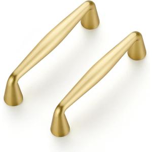 Ravinte 10 Pack 3 Inch Brushed Brass Kitchen Cabinet Handles Solid Zinc Alloy Cabinet Pulls Cupboard Hardware Drawer Handles