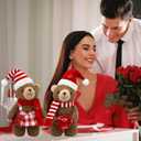 Valentines Day Gifts for Her - Valentines Gnomes Teddy Bear Farmhouse Table Decor for Home - Romantic Gifts Galentines Day Decorations (Brown)