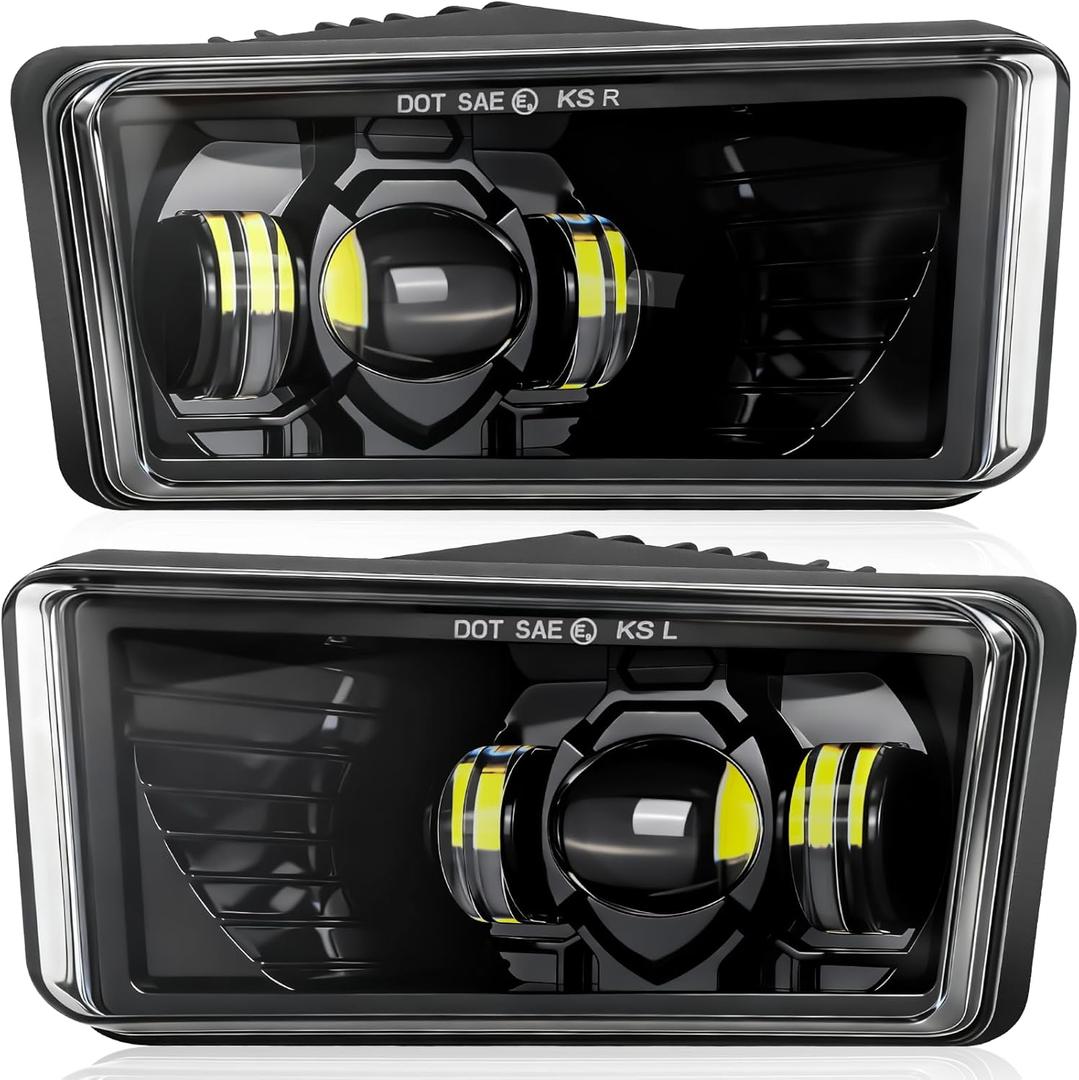 Silverado LED Fog Lights for 07-14 Chevy Silverado 1500/Silverado 2500HD 3500HD/Suburban 1500/Suburban 2500/Tahoe/Avalanche/GMC Yukon Accessories, 60W Fog Light Assembly Kit, Bumper Fog Lamps