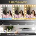 Gvnkvn Vanity Mirror with Lights Lighted Makeup Mirror with 15 Dimmable LED Bulbs,3 Color Lighting Modes,USB Charging Port Touch Control,Sturdy Metal Frame Design 24x18 Inch,White