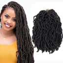 Short Soft Locs Crochet Hair 14 Inch 8 Packs New Faux Locs Wavy Dreadlocks Crochet Braids, Soft Goddess Braids Crochet Hair Curly Wavy Pre-Looped Crochet Hair for Black Women (4#, 8 Packs)