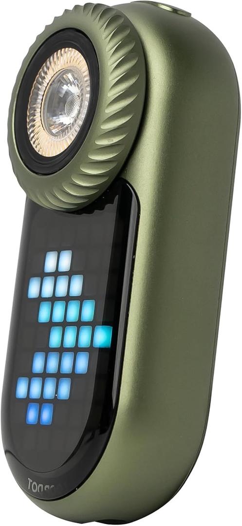 LOOPDOT EDC Flashlight  Rechargeable Small and Powerful LED Flashlight with RGB Pixel Display, Interactive Games, Adjustable Brightness  Cool Gadget Gift for Kids & Adults (Green)