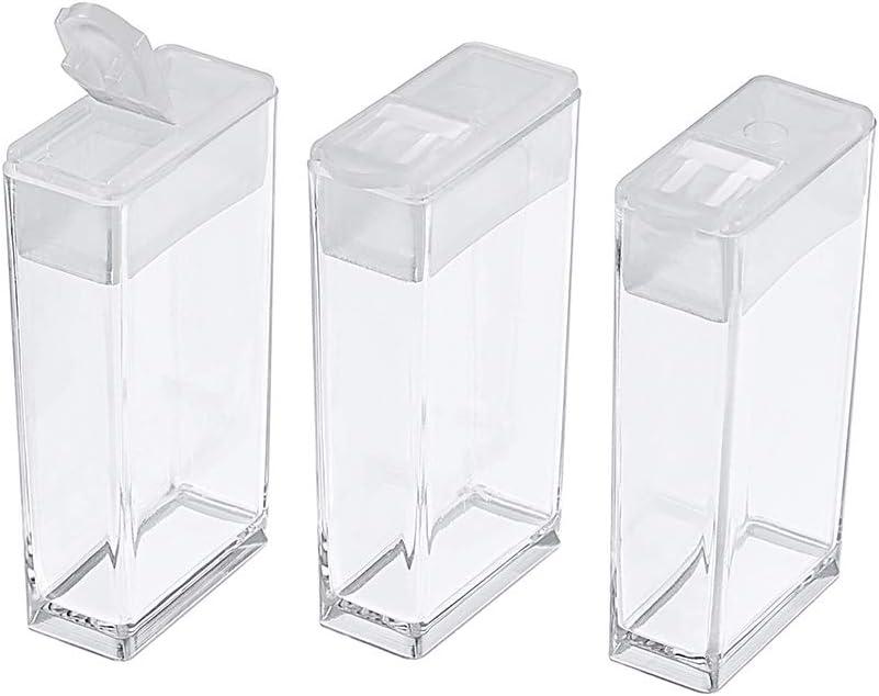 FASHEWELRY 100Pcs Plastic Flip Top Seed Bead Small Storage Containers 2x1 Rectangle Transparent Clear Box Package Candy Favor Empty Box Organizers