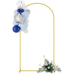 UDEAR 6.6FT Metal Arch Backdrop Stand, for Wedding Backgrounds Climbing Plants Event Decorations Outdoor Ceremonies, Gold
