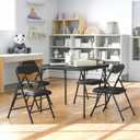 Flash Furniture Mindy 20"H Kids Folding Table & 4 Chairs, Ages 3-7, Black, 24"W x 24"D x 20.25"H