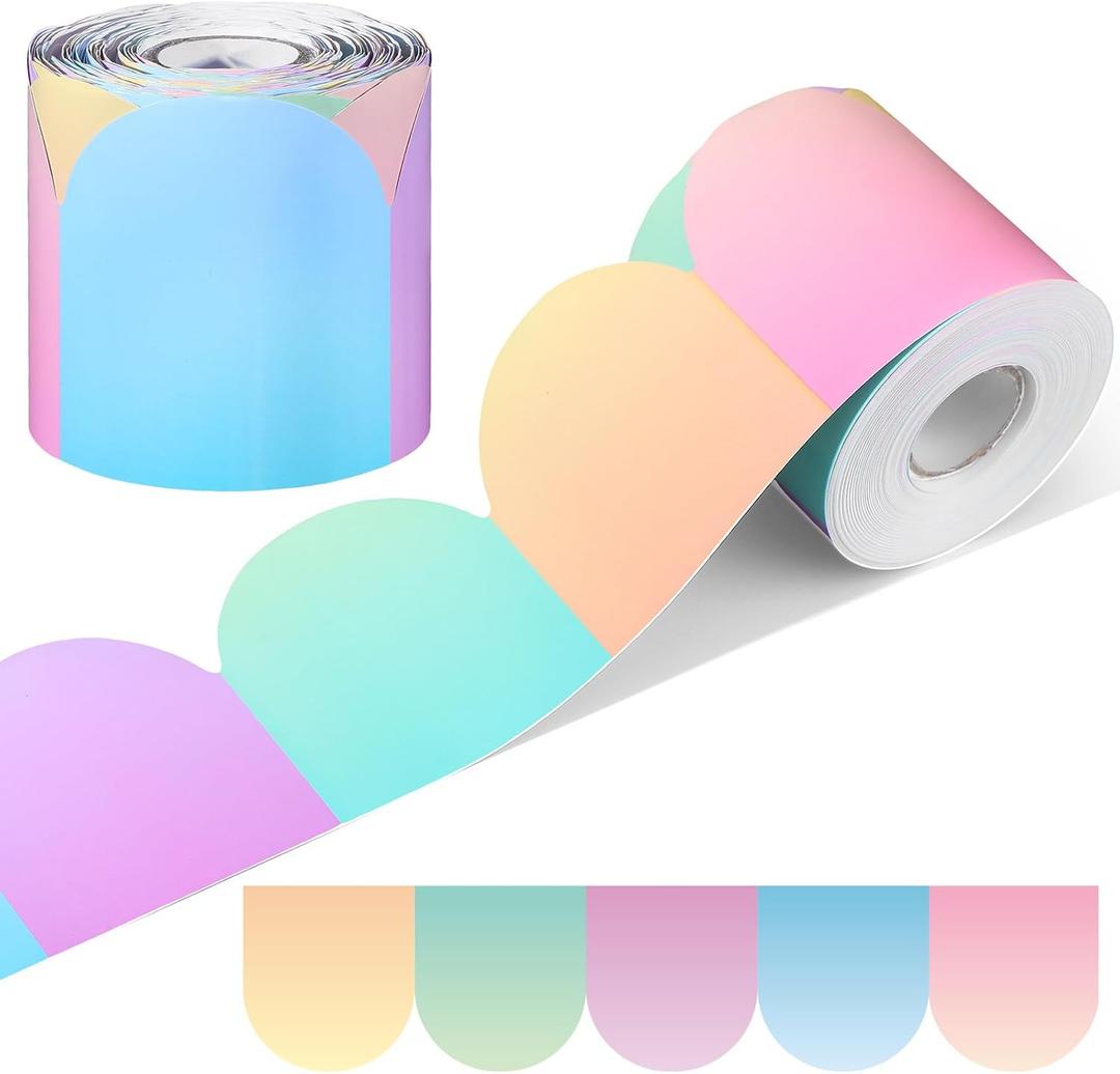 2 x 65ft Pastel Boho Border for Bulletin Board, Classroom Bulletin Trim