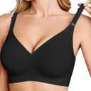 Avidlove Wireless Bras for Women Comfy Seamless Bra No Underwire Bras Full Coverage Bralettes Soft Comfortable Everyday Bra (X-Large, Black)