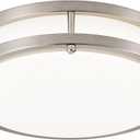 DLLT Flush Mount LED Ceiling Light: 10 Inch 5CCT (3000K-6000K) & Dimmable Ceiling Light Fixtures for Bedroom Hallway - 18W Modern Brushed Nickel 1600LM Super Bright Kitchen Lighting Fixtures Ceiling