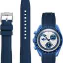 Quick Release Silicone Bands Compatible with Omega X Swatch Moonswatch Watch 20mm Curved No Gap Premium Silicone Rubber Strap Watch Replacement Band Men Women