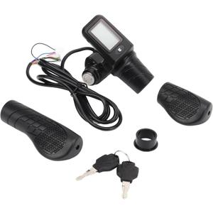 Electric Bike Throttle Grip Set with LCD Panel for 22.5mm Handlebars
