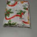 SASTYBALE Christmas Tablecloths Rectangular, Jacquard Table Cloth Printed with Jingle Bells & Holly Leaves, Stain Resistant Table Cover for Holiday Party Picnic Dinner Decor (Rectangle, 60" x 120")