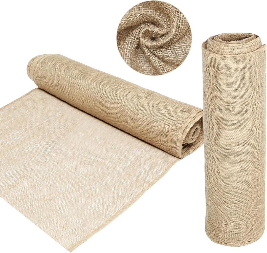 Tranqun 40'' x 100 ft Burlap Fabrics Roll Natural Burlap Tree Wrap Winter Garden Frost Plant Protection Blankets Cloth Weed Barrier Craft Projects and Party Decor