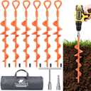 Ground Anchors Screw in 15 Inch, Heavy Duty Earth Anchor Stakes for Trampoline, Camping, Canopies, Tents, Securing Animals, Swing Set Anchors, 6 Pack Tent Stakes
