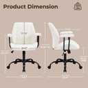 Volans Swivel Computer Desk Chair with Casters, Mid Back, Ivory White