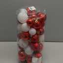 50ct Red and White Christmas Ornaments Set, 2025 Shatterproof Christmas Tree Decorations, Christmas Ball Ornament, Vintage Classic Christmas Ornament Bulk for Christmas Decorations Indoor