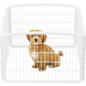 IRIS USA Dog Playpen, 4-Panel 24" Pet Playpen, Puppy Playpen, Indoor/Outdoor Dog Pen, 35 x 35 x 24, Foldable, Customizable, Dark Gray