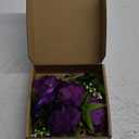 Aoriher 4 Pcs Wedding Party Corsage and Boutonniere Set, 2 Rose Wrist Corsage Wristlet Band for Prom Bridesmaid Bride Decor and 2 Groom Men Boutonniere(Purple)